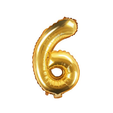 Small Gold Foil Number Six Balloons 14 Inches I My Dream Party Shop I UK