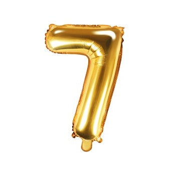 Small Gold Foil Number Seven Balloons 14 Inches I My Dream Party Shop I UK