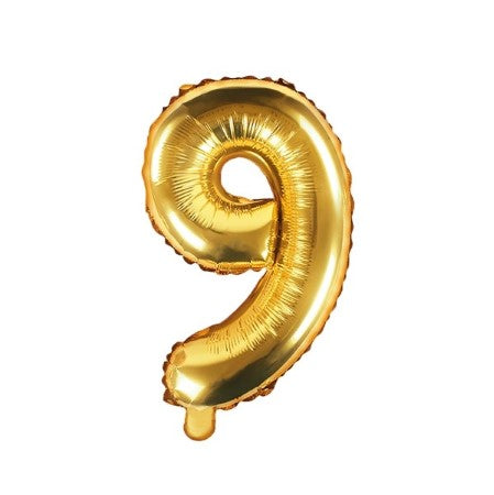 Small Gold Foil Number Nine Balloons 14 Inches I My Dream Party Shop I UK
