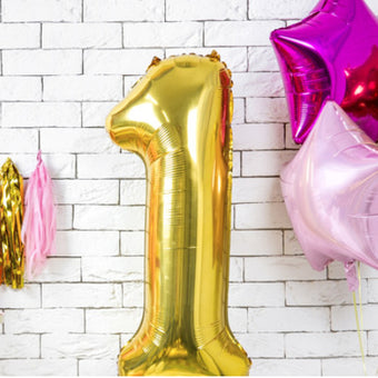 Helium Inflated Gold Foil Number 1 Balloons 34 Inches I Collection Ruislip I My Dream Party Shop 