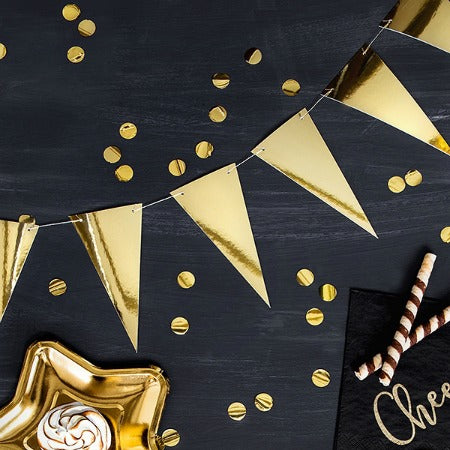 Gold Foil Triangle Party Bunting Garland I Modern Party Bunting I My Dream Party Shop I UK