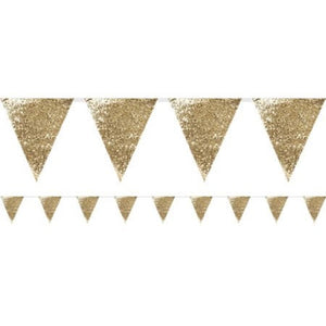 Luxe Gold Glitter Bunting Talking Tables I Gold Party Decorations I My Dream Party Shop UK