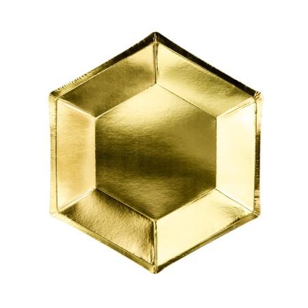 Hexagonal Gold Plates I My Dream Party Shop I UK