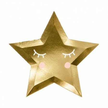 Cute Gold Star Plates Baby Shower Tableware I UK