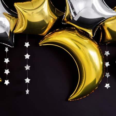 Metallic Gold Moon Balloon I Moon and Star Decorations UK