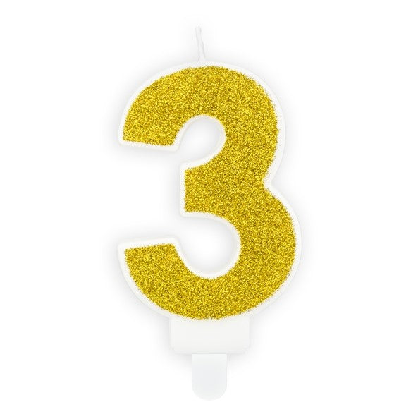 Gold Glittery Birthday Candle Numbers I My Dream Party Shop I UK