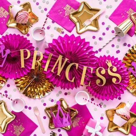 Gold Princess Garland I Princess Decorations I My Dream Party Shop UK