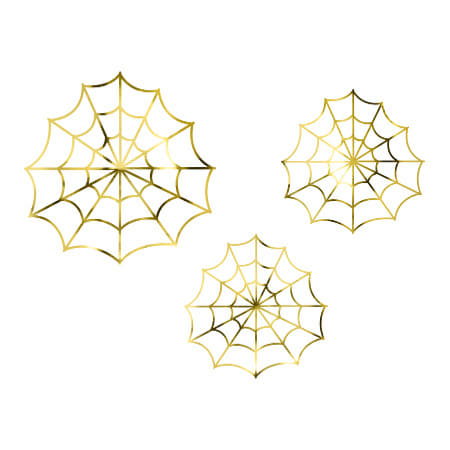 Gold Foil Spiderweb Halloween Decorations I Modern Halloween Party UK