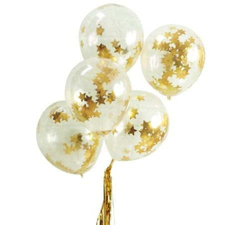 Gold Star Confetti Balloons I Gold Party Decorations I My Dream Party Shop UK