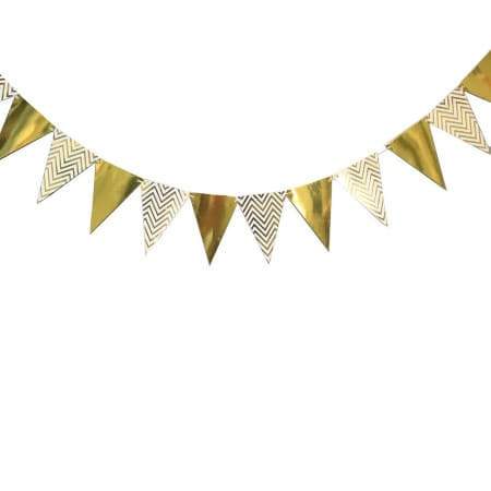 Gold and White Foil Bunting I Stunning Gold Decorations I UK