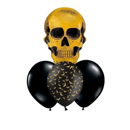 Giant Golden Skull Helium Balloon Sets I Halloween Balloons I My Dream Party Shop