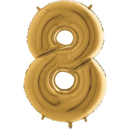 Helium Inflated Vintage Gold One Foil Number Eight Balloons, 40 Inches I My Dream Party Shop Ruislip