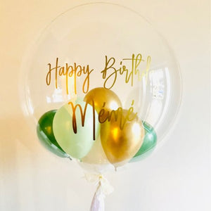 Green, White and Gold Bubble Balloon I My Dream Party Shop