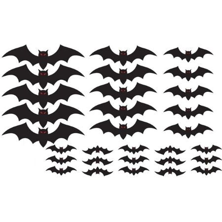 Black Bat 3d Shapes Pack of 30 I Halloween Party Decorations I My Dream Party Shop