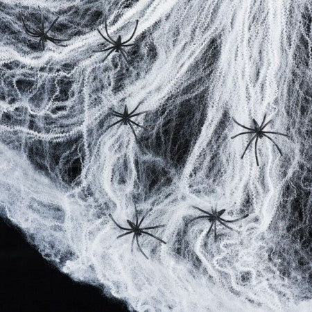 White Spiders Web with Spiders I Halloween Party Decorations I My Dream Party Shop UK