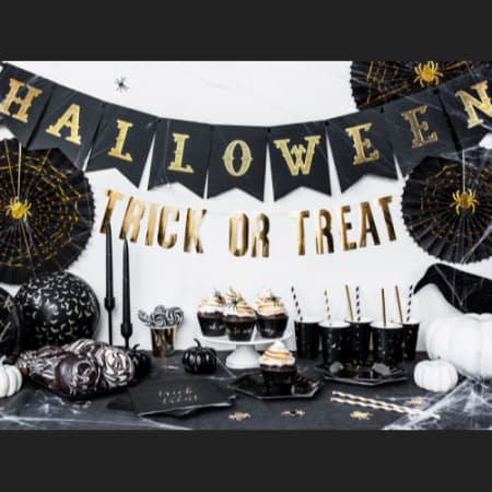 Black and Gold Bat Halloween Balloons I Cool Halloween Party Decorations I My Dream Party Shop I UK