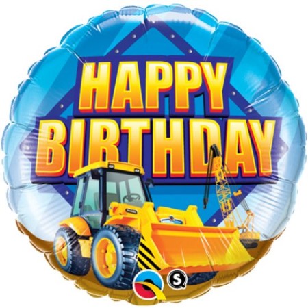 Digger Birthday Helium Balloon for Collection Ruislip I My Dream Party Shop