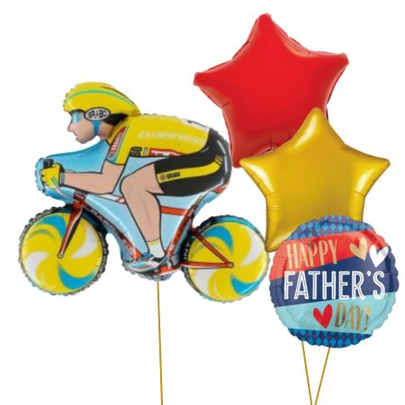 Cyclist Happy Father&#39;s Day Balloon Bouquet I My Dream Party Shop Ruislip