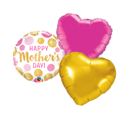 Happy Mother&#39;s Day Pink and Gold Balloon Bouquet I Mothers Day Helium Balloons I My Dream Party Shop