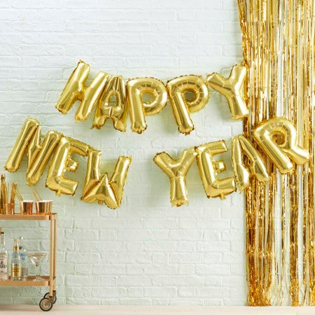 Gold Happy New Year Balloon Bunting I New Year&#39;s Eve Party I My Dream Party Shop
