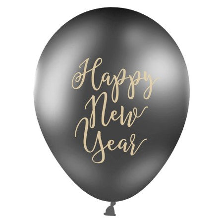Black Happy New Year Balloons I New Year's Eve Party I My Dream Party Shop UK