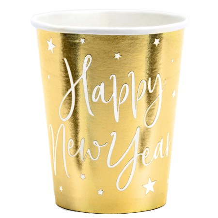 Gold Happy New Year Cups I New Year&#39;s Eve Party Supplies I My Dream Party Shop