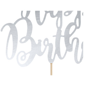 Happy Birthday Silver Cake Topper I Silver Party Decorations I My Dream Party Shop I UK