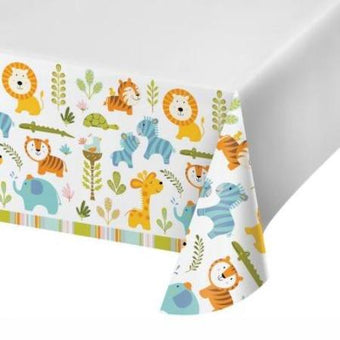 Happy Jungle Animal Table Cover I First Birthday Party I My Dream Party Shop UK