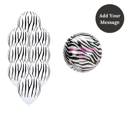Zebra Print Helium Balloon Sets I Collection Ruislip I My Dream Party Shop