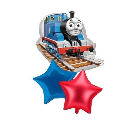 Thomas Supershape and Star Helium Balloon Bouquet I My Dream Party Shop