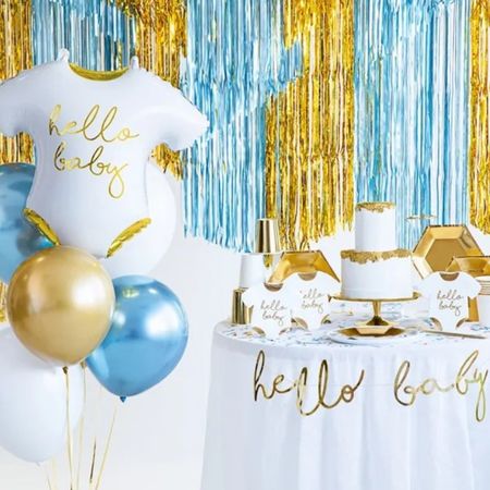 White and Gold Hello Baby Napkins I Baby Shower Party Tableware I My Dream Party Shop UK