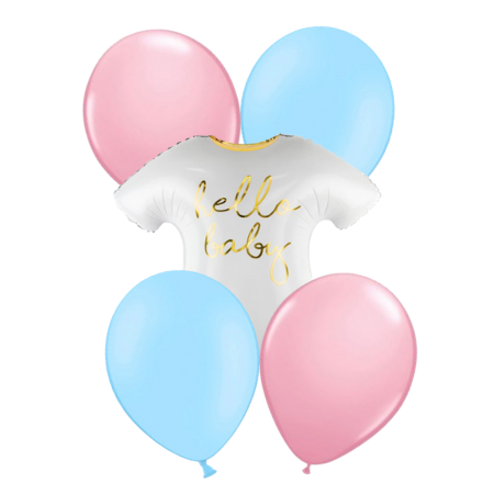 Hello Baby Babygrow Helium Balloon Sets I Baby Shower I My Dream Party Shop