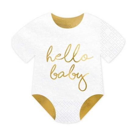 White Hello Baby Napkins I Baby Shower Party Supplies I My Dream Party Shop UK