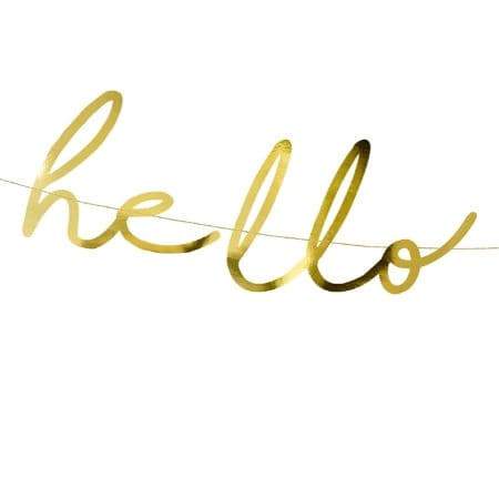 Gold Hello Baby Garland I Cool Baby Shower Accessories I UK