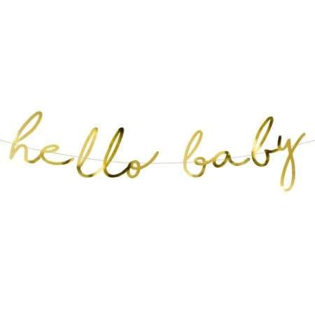 Gold Hello Baby Garland I Modern Baby Shower Decorations I UK