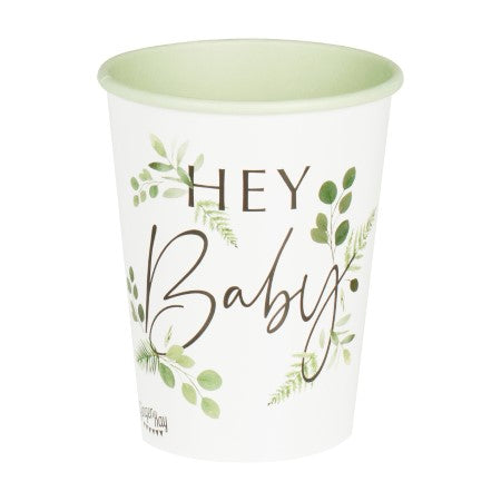 Botanical Baby Shower Cups I Baby Shower Tableware I My Dream Party Shop UK