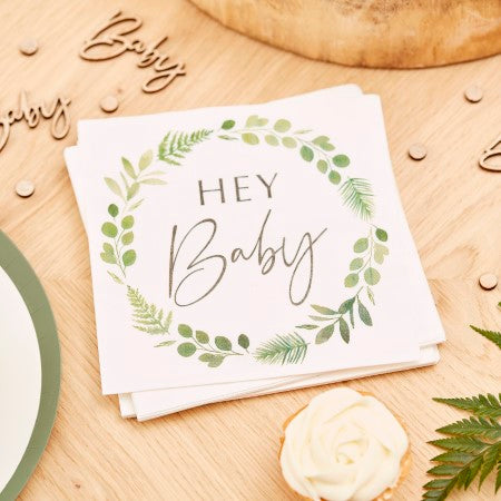 Botanical Baby Shower Napkins I Baby Shower Tableware I My Dream Party Shop UK