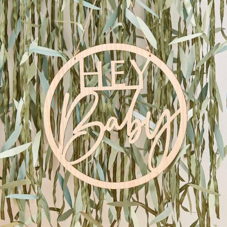 Hey Baby Wooden Baby Shower Hoop I Baby Shower Decorations I My Dream Party Shop