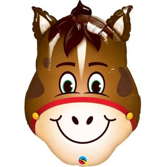 Smiling Horse Head Foil Balloon I Farm Themed Party Supplies I My Dream Party Shop UK