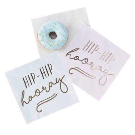 Hip Hip Hooray Gold Foil and Pastel Napkins I Pick and Mix Ginger Ray I My Dream Party Shop I UK