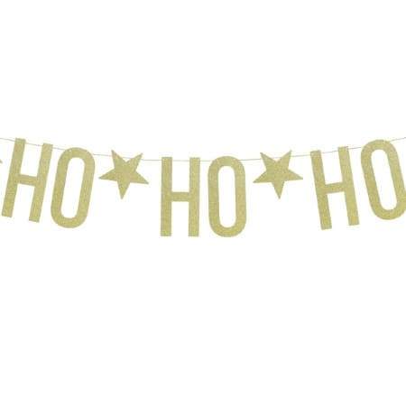 Gold Ho Ho Ho Garland I Gold Decorations and Garlands I UK