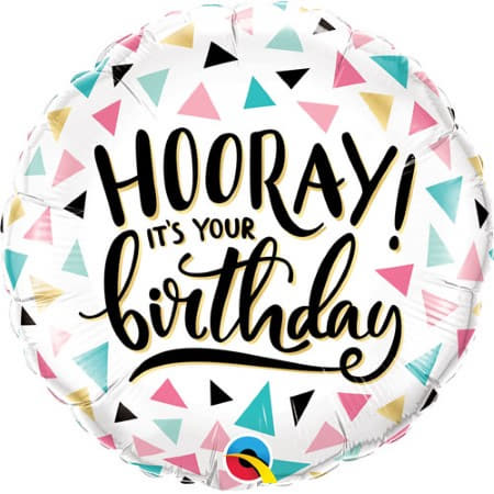 Hooray It's Your Birthday Foil Balloon I Modern Happy Birthday Balloons I My Dream Party Shop UK
