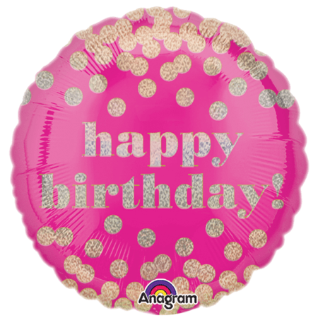 Hot Pink and Gold Happy Birthday Balloon I Happy Birthday Balloons I My Dream Party Shop UK