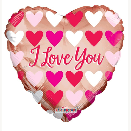  I Love You Rose Gold Heart Balloon I Valentines Helium Balloons I My Dream Party Shop