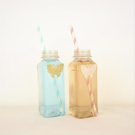 Square Plastic Mini Bottle I Pretty Party Tableware I My Dream Party Shop I UK