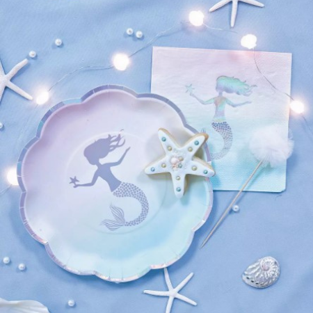 Iridescent Mermaid Plates I Mermaid Party Decorations I My Dream Party Shop UK