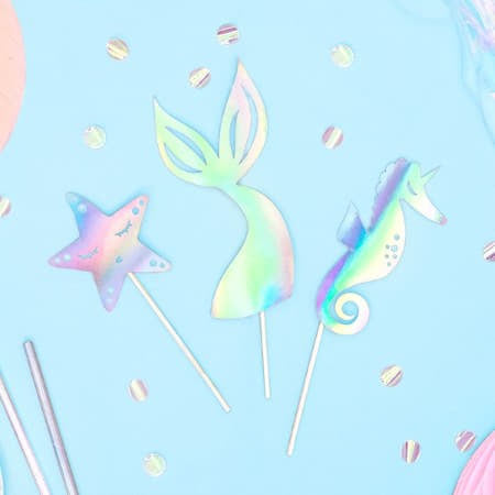 Iridescent Mermaid Cake Toppers I Iridescent Mermaid Party I My Dream Party Shop UK