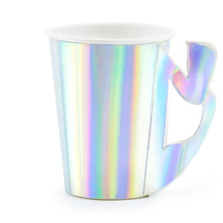 Iridescent Mermaid Cups with Mermaid Tail Handle I Mermaid Party I UK