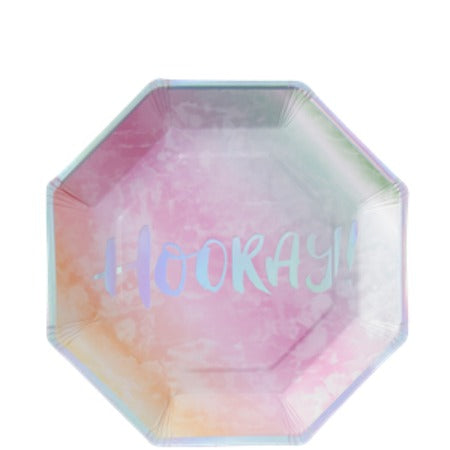 Iridescent Hooray Plates I Iridescent Party Decorations I My Dream Party Shop UK