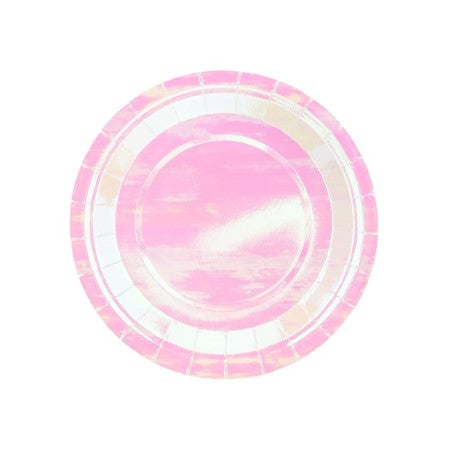 Small Iridescent Round Party Plates I Iridescent Party Supplies I  My Dream Party Shop I UK